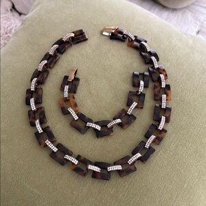 J.Crew, Tortoise Shell, jeweled link Gold Women's Jewelry Set
